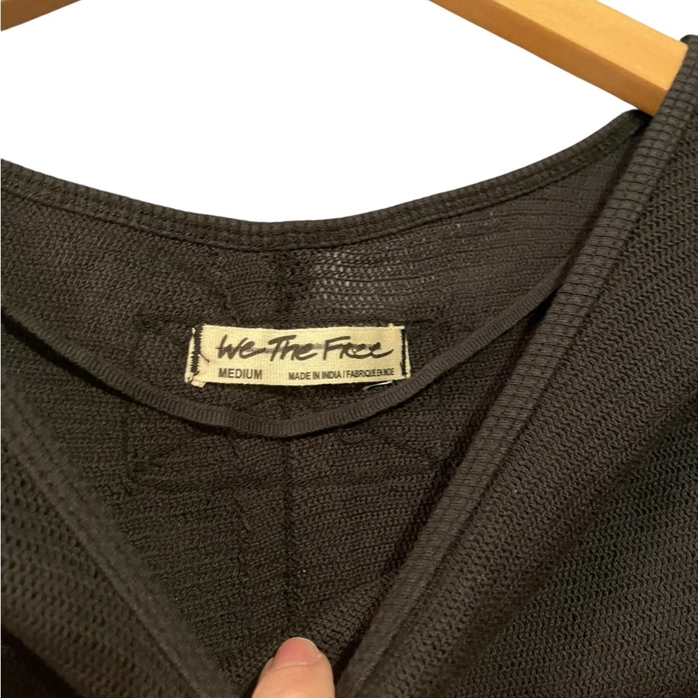 FP We The Free Black Sheer Crop Top - Picture 3 of 4